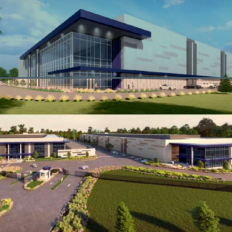 A computer generated image of a massive data center.